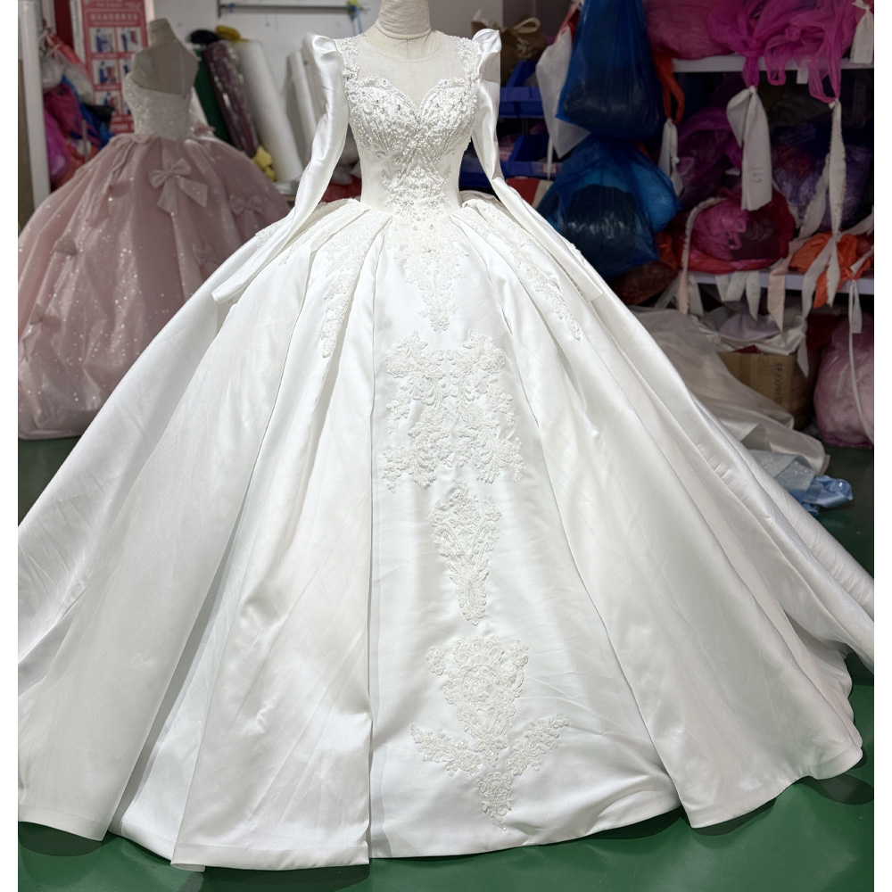 Embroidery White Dress - Pure White Long Sleeve Wedding Dress