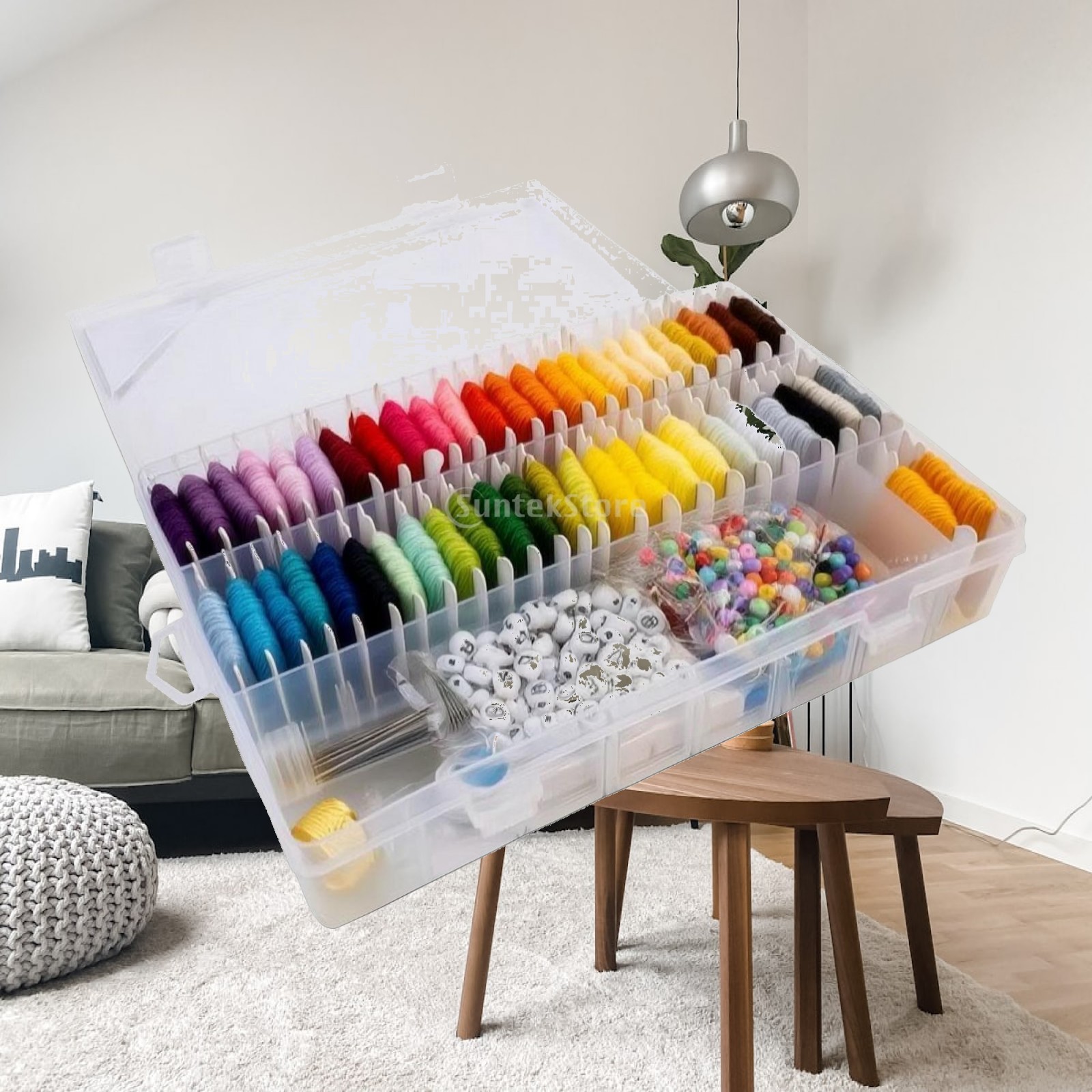 Embroidery A - Embroidery Floss Kit with Organizer Clear