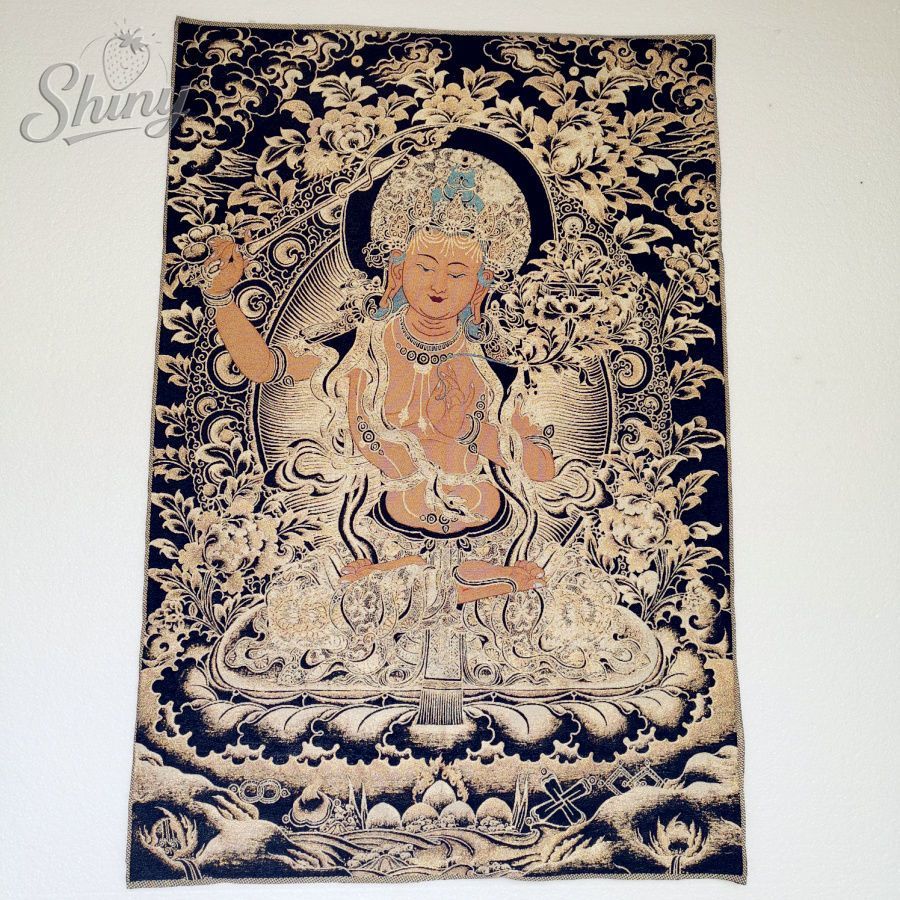 Embroidery Floss - Black Gold Manjusri Bodhisattva Brocade Tibetan