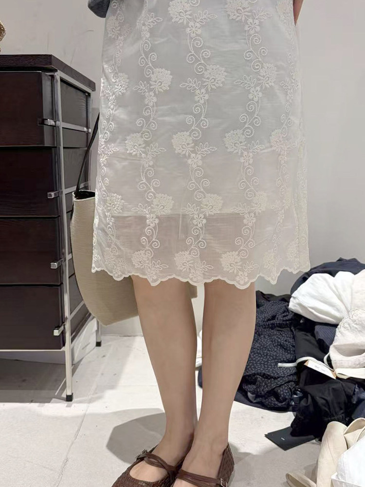 Korean Style plus Size Embroid - Embroidery Skirt ulasan dan harga