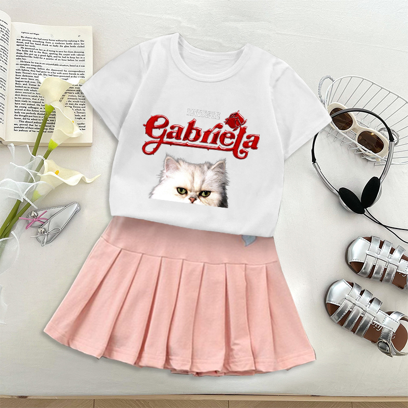 Fashion K POP K-KATSEYE T-shir - Embroidery Skirt ulasan dan harga