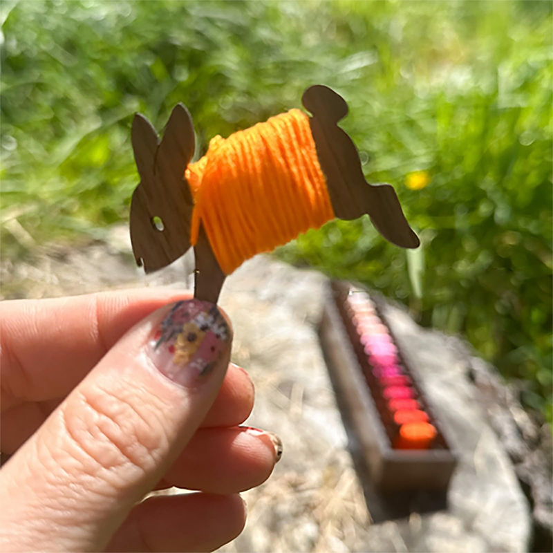 Wooden Animal Sheep Cat Bobbin - Embroidery Floss ulasan dan harga