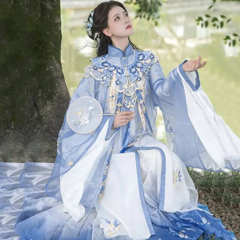 Bimonthly[Lan Jin Luo]New Hanf - Embroidery Skirt ulasan dan harga