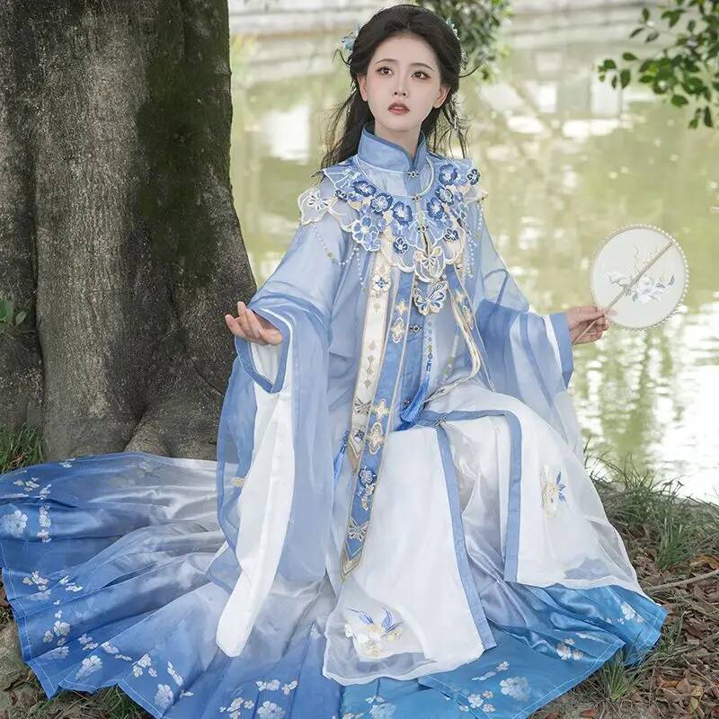 Bimonthly[Lan Jin Luo]New Hanf - Embroidery Skirt ulasan dan harga