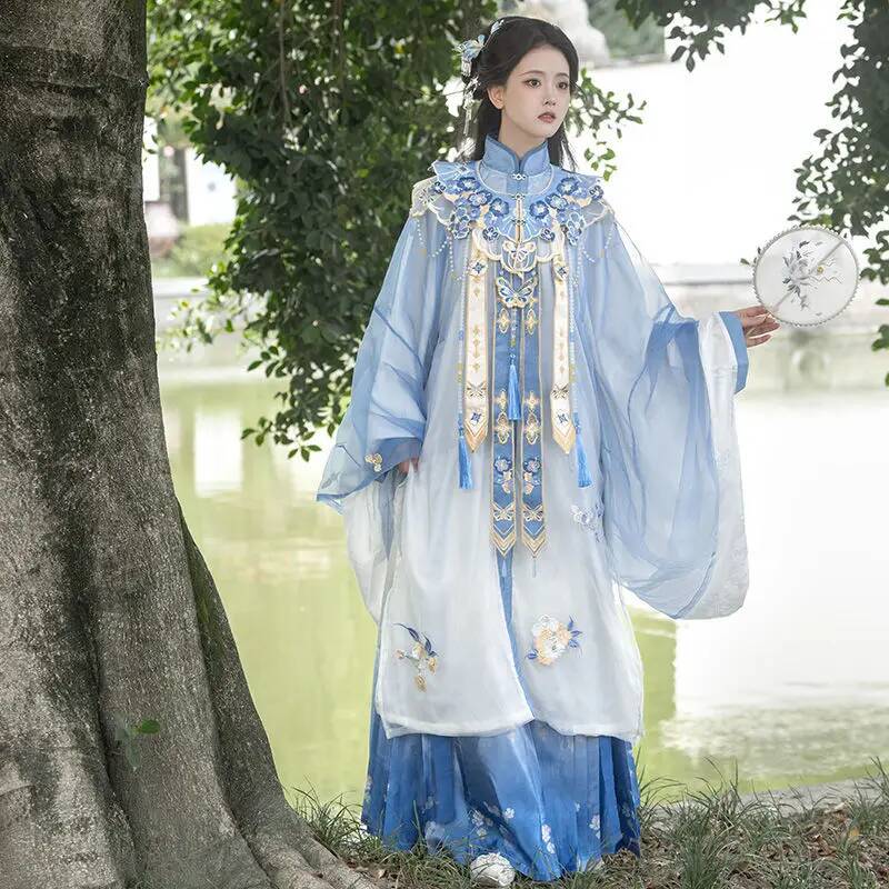 Bimonthly[Lan Jin Luo]New Hanf - Embroidery Skirt ulasan dan harga