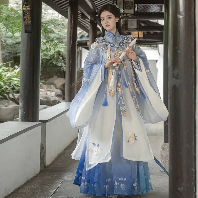 Bimonthly[Lan Jin Luo]New Hanf - Embroidery Skirt ulasan dan harga