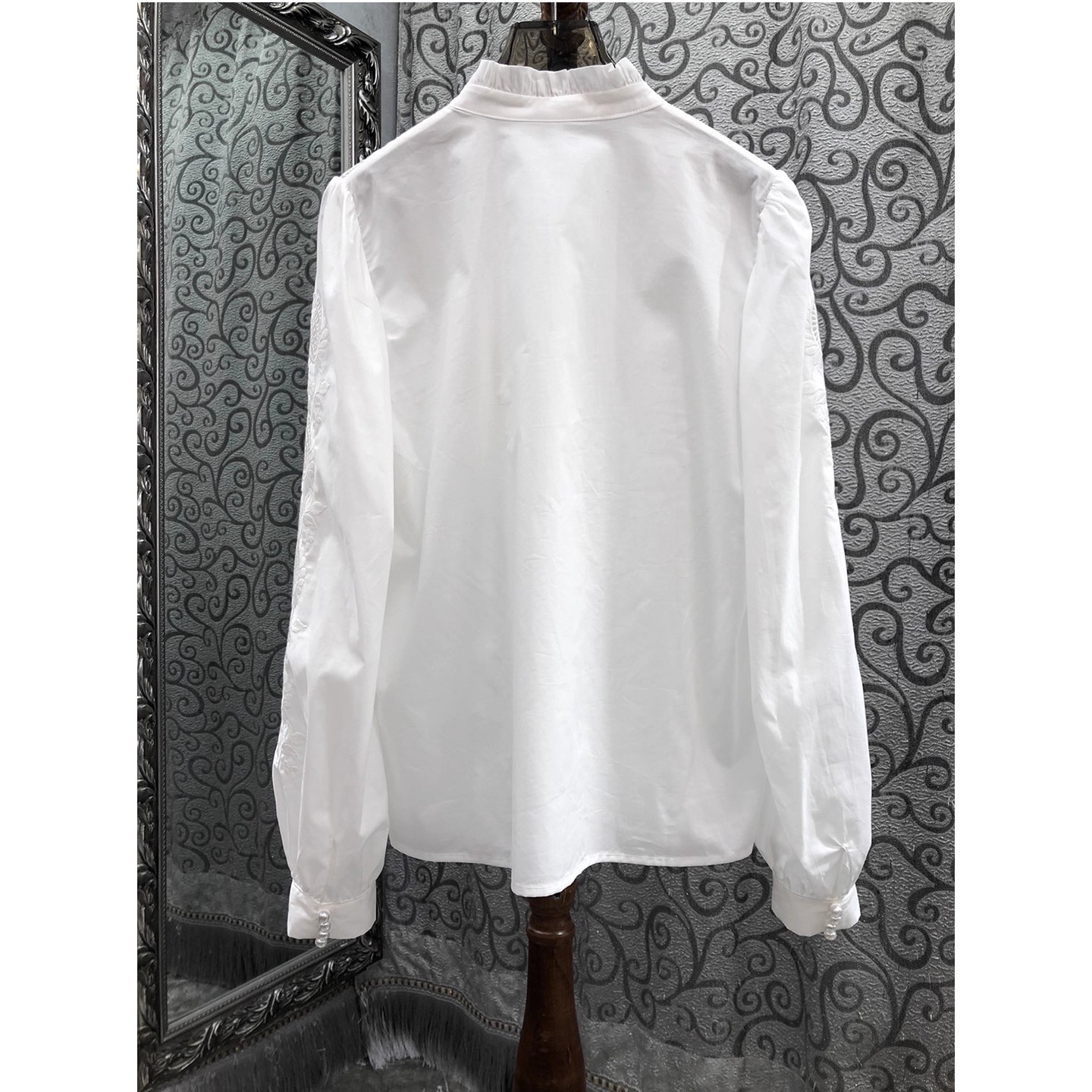 100%Cotton Shirts 2025 Autumn  - Embroidery Flower Pattern ulasan dan harga