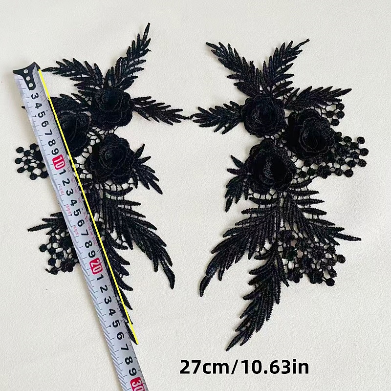 2Pieces/1 Pair Embroidery Sewi - Embroidery Flower Pattern ulasan dan harga