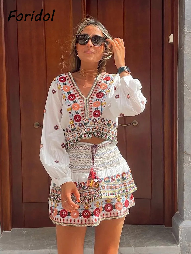 Batwing Sleeve Women Autumn Em - Embroidery Uniforms ulasan dan harga
