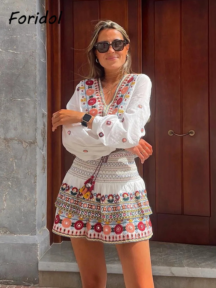 Batwing Sleeve Women Autumn Em - Embroidery Uniforms ulasan dan harga