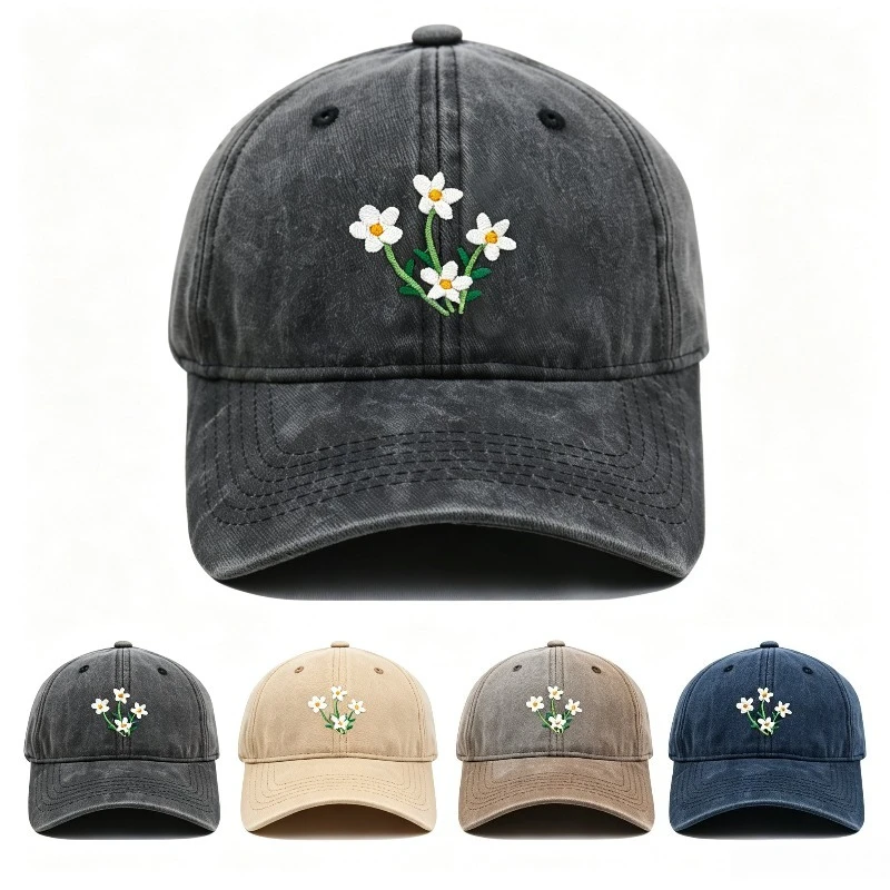 Vintage Washed Cotton Daisy Fl - Embroidery Daisy Flower ulasan dan harga