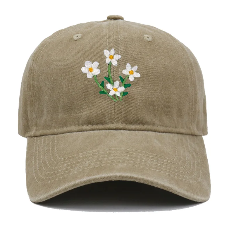 Vintage Washed Cotton Daisy Fl - Embroidery Daisy Flower ulasan dan harga