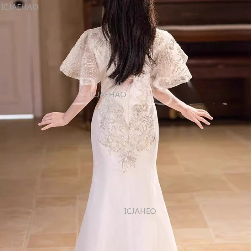 White Girls Qipao Dress Kids C - Embroidery White Dress ulasan dan harga