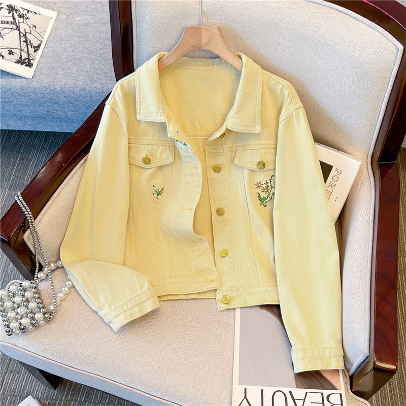 Korean Vintage Flower Embroide - Embroidery Yellow ulasan dan harga