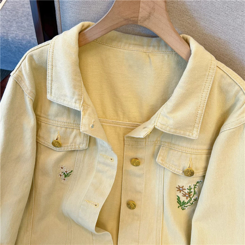 Korean Vintage Flower Embroide - Embroidery Yellow ulasan dan harga