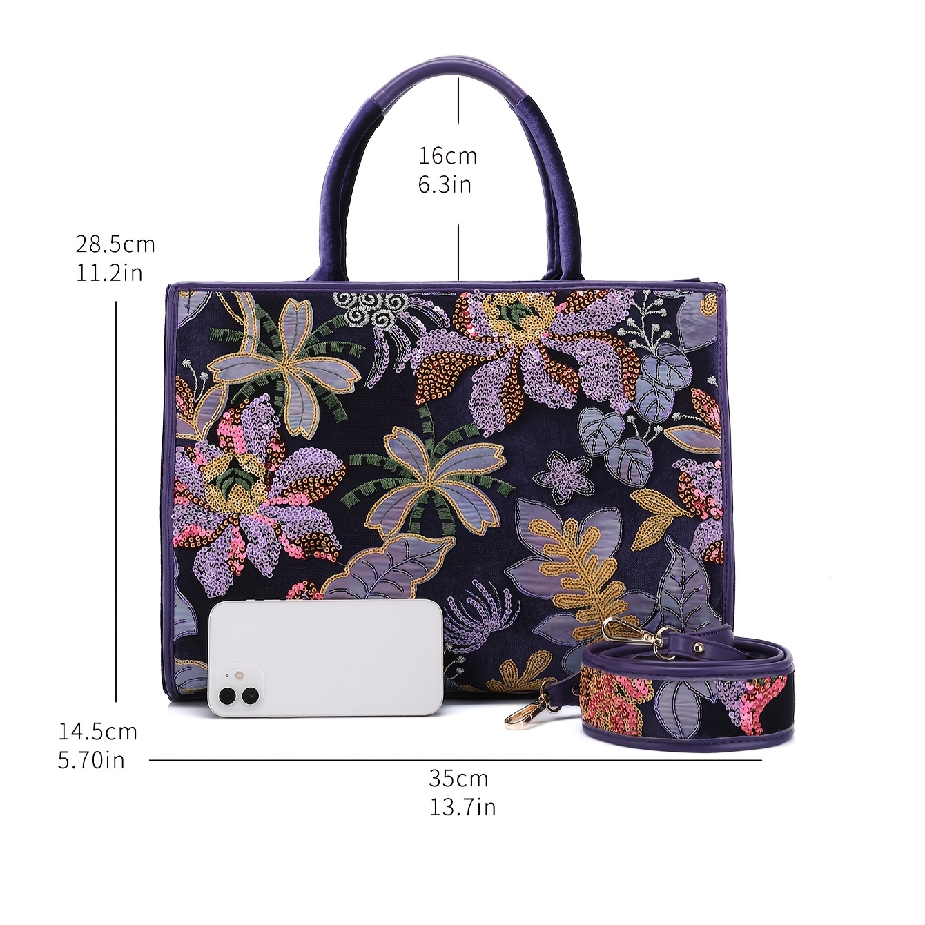 Women Shiny Sequins Pattern Ha - Embroidery Flower Pattern ulasan dan harga