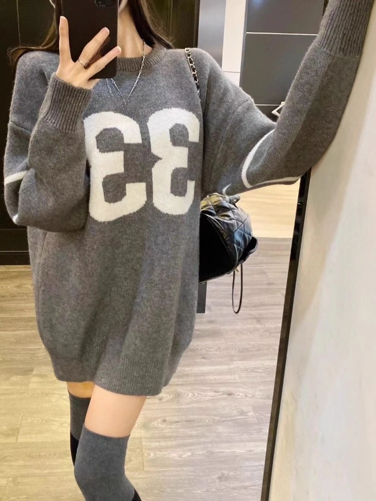 Y2K Vintage Knitted Sweater Wo - Embroidery A ulasan dan harga