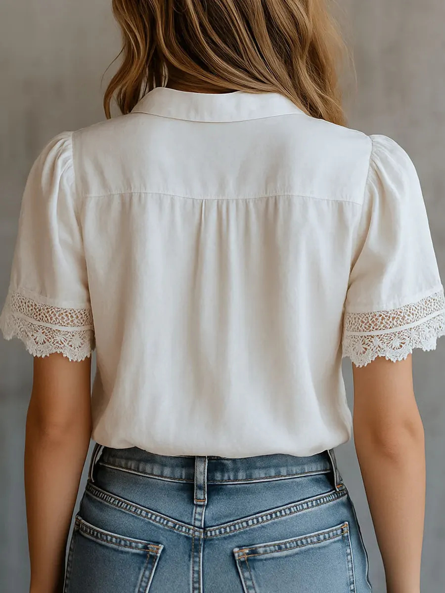 Elegant Women's Shirts Casual  - Embroidery Uniforms ulasan dan harga
