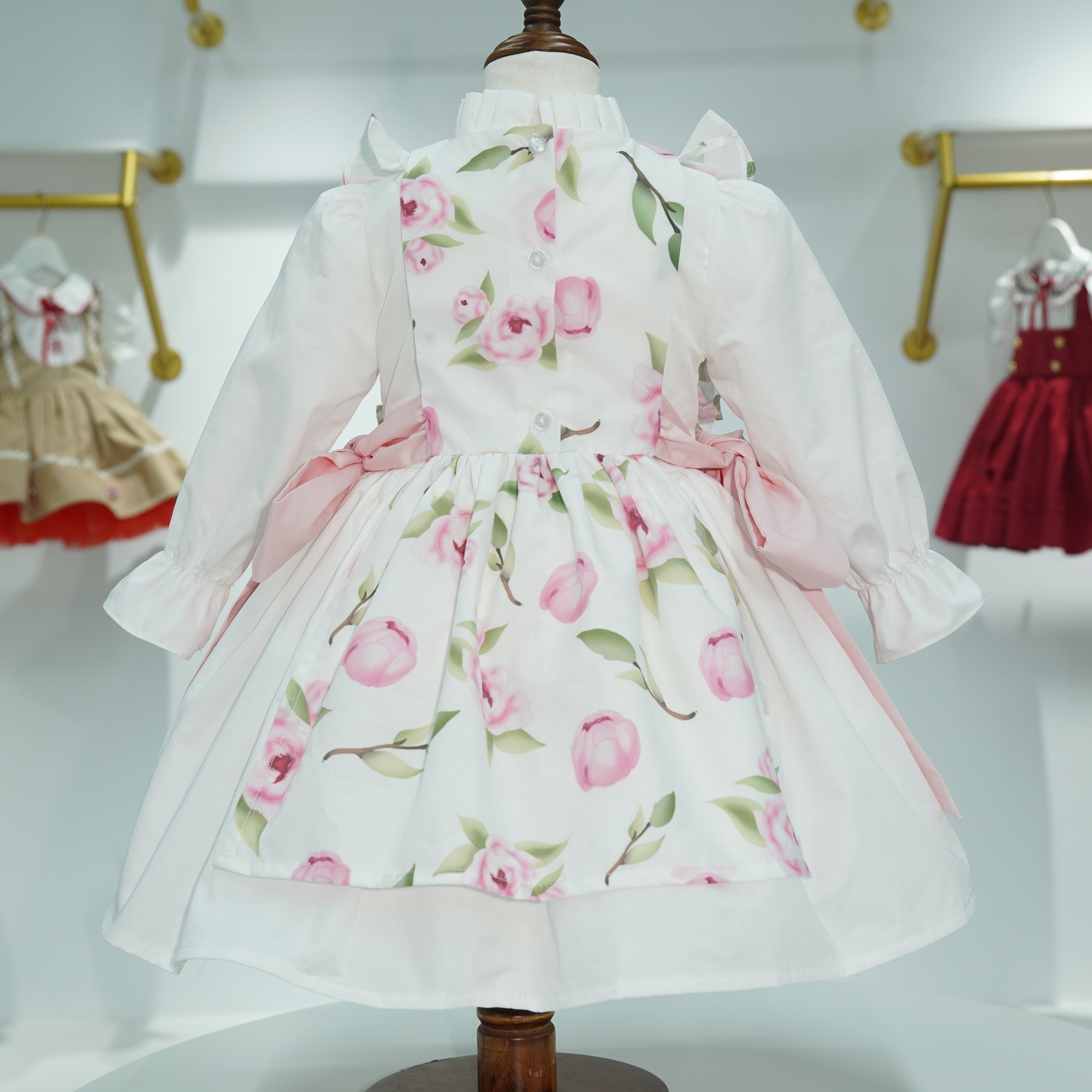 Baby Girl Autumn Floral Printe - Embroidery White Dress ulasan dan harga