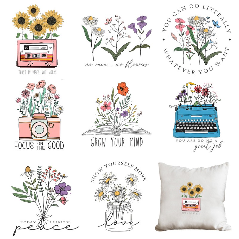 Cartoon Floral Flower Iron On  - Embroidery Flower ulasan dan harga