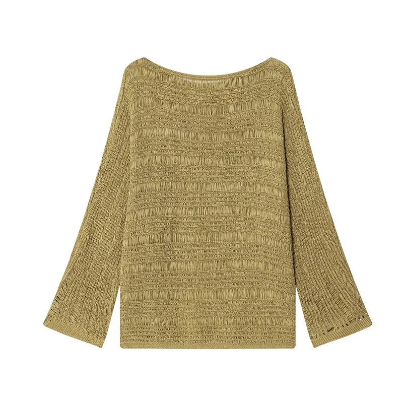 Vintage Boat Neck Knit Sweater - Embroidery A ulasan dan harga
