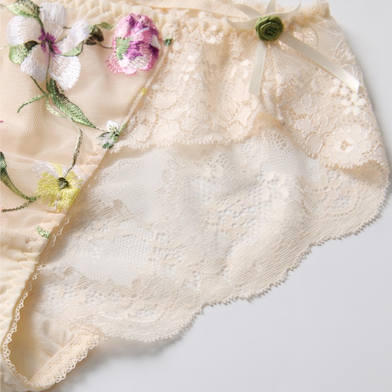 Lace See Through Women Sexy Li - Embroidery Flower ulasan dan harga