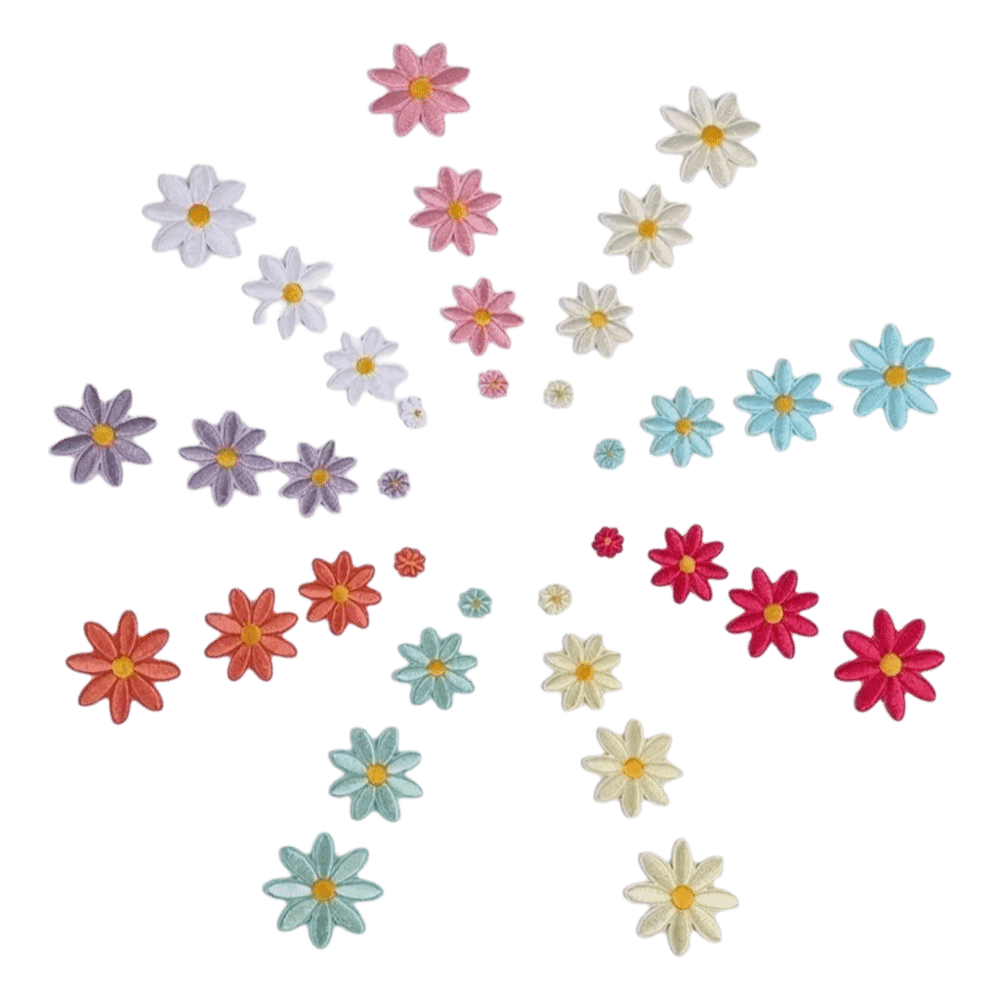 36Pcs Floral Pattern Daisy Flo - Embroidery Daisy Flower ulasan dan harga