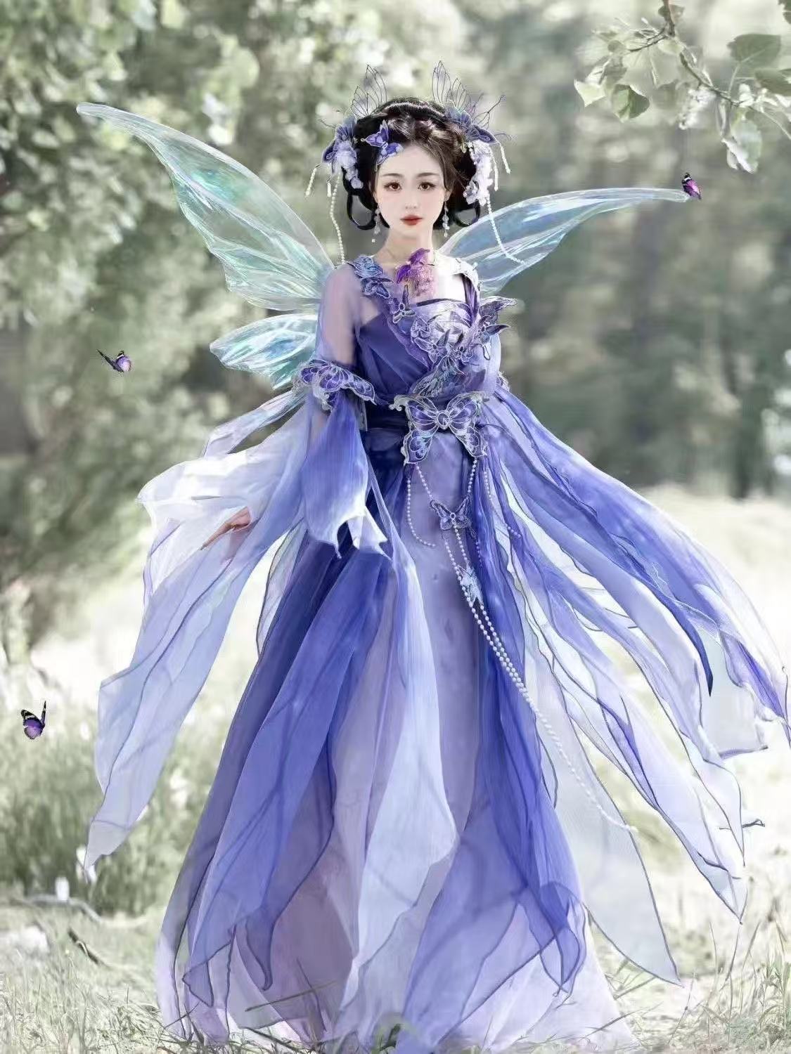 Original Chinese Purple Hanfu  - Embroidery Skirt ulasan dan harga