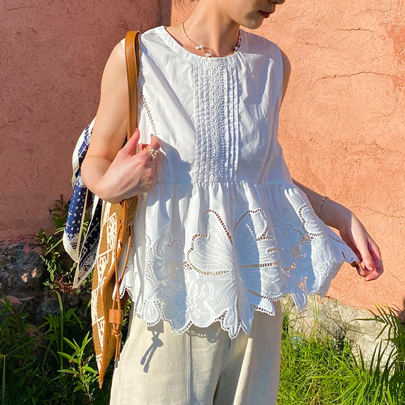 French Style Summer Boho Blous - Embroidery Uniforms ulasan dan harga
