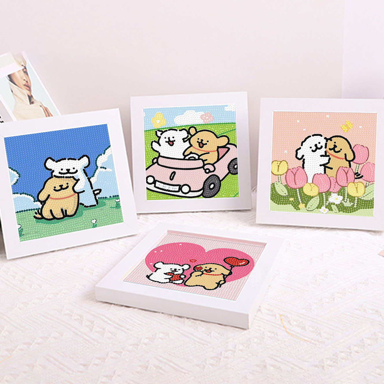 Cartoon Line Puppy Crystal Dia - Embroidery Gift Ideas ulasan dan harga