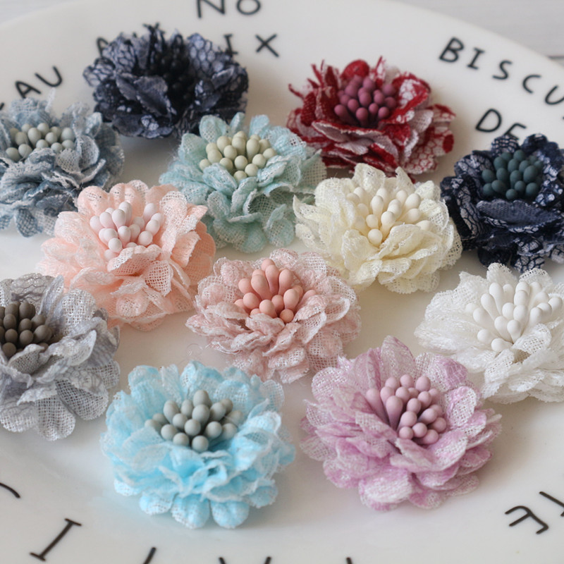 10Pcs 3CM Handmade Small Lace  - Embroidery Daisy Flower ulasan dan harga