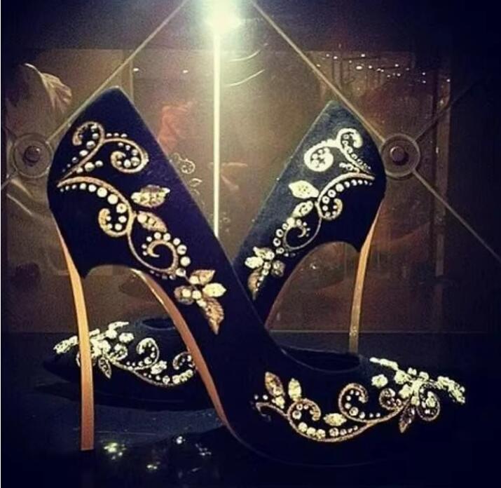 Bling Rhinestone Gold Silver F - Embroidery Flower ulasan dan harga
