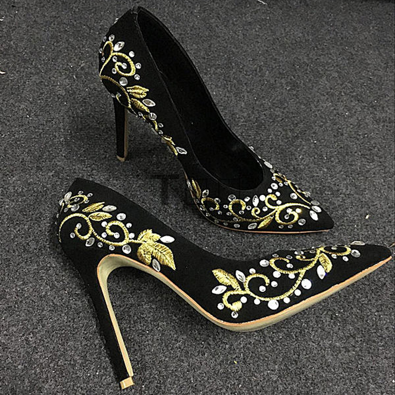 Bling Rhinestone Gold Silver F - Embroidery Flower ulasan dan harga