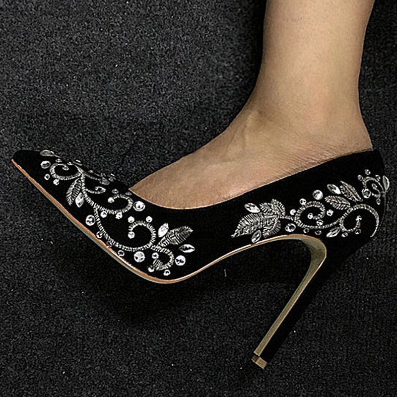 Bling Rhinestone Gold Silver F - Embroidery Flower ulasan dan harga