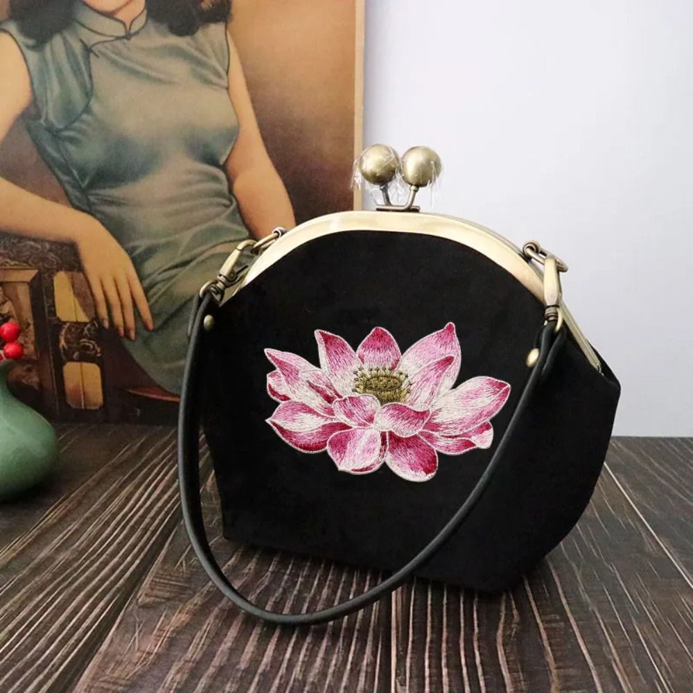 Soft Lotus Flower Patch Embroi - Embroidery Flower Pattern ulasan dan harga