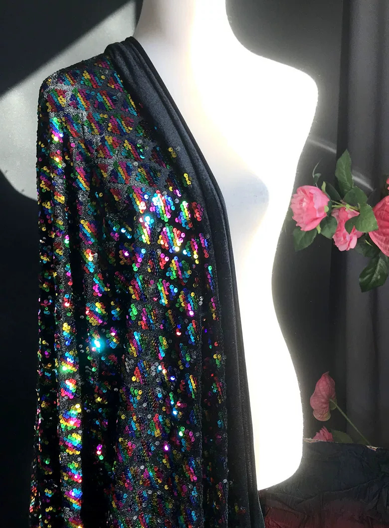 1yard Velvet bottom diamond sq - Embroidery Skirt ulasan dan harga