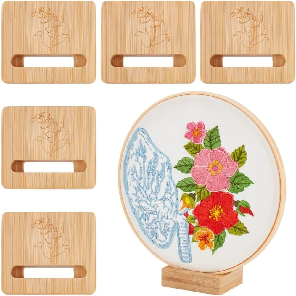 6Pcs Embroidery Hoop Rectangle - Embroidery Flower Pattern ulasan dan harga