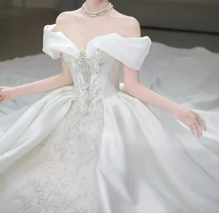 Chic Wedding Dresses Off Shoul - Embroidery Skirt ulasan dan harga