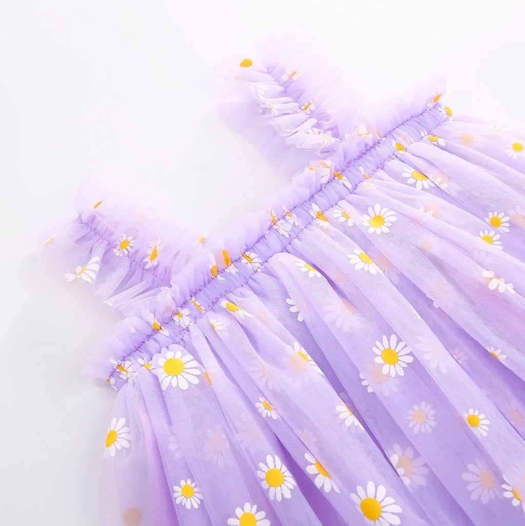 Toddler Tulle Dress For Baby G - Embroidery Daisy Flower ulasan dan harga