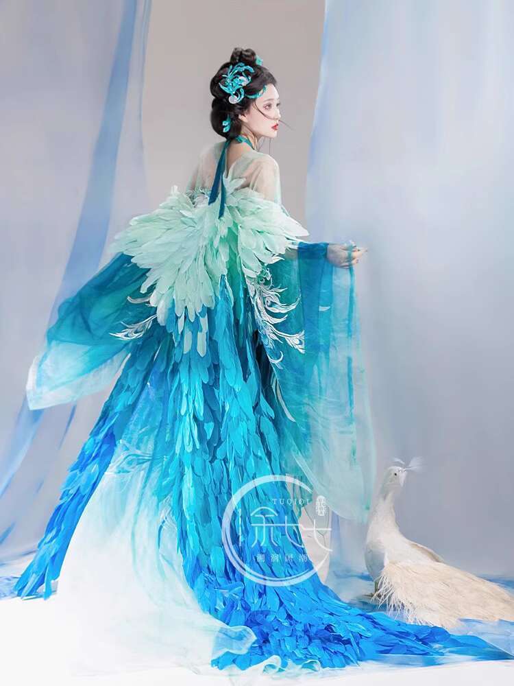 New Peacock Hanfu Womens fashi - Embroidery Skirt ulasan dan harga
