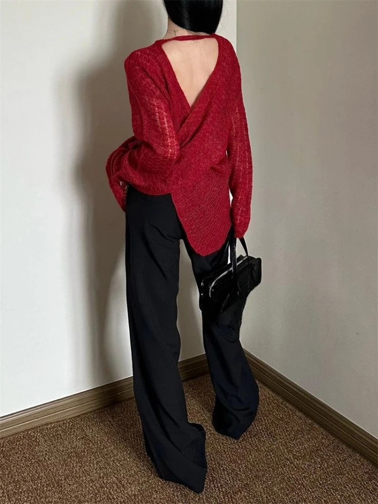 Y2K See-Through Knitted Women' - Embroidery A ulasan dan harga