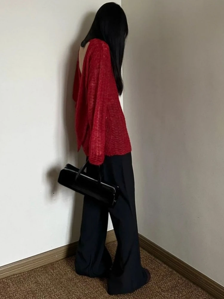 Y2K See-Through Knitted Women' - Embroidery A ulasan dan harga