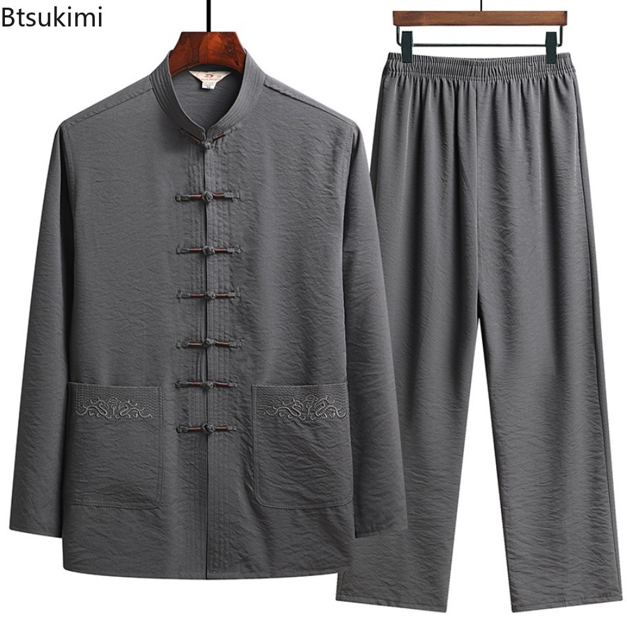 Chinese Style Set Men's Spring - Embroidery Uniforms ulasan dan harga